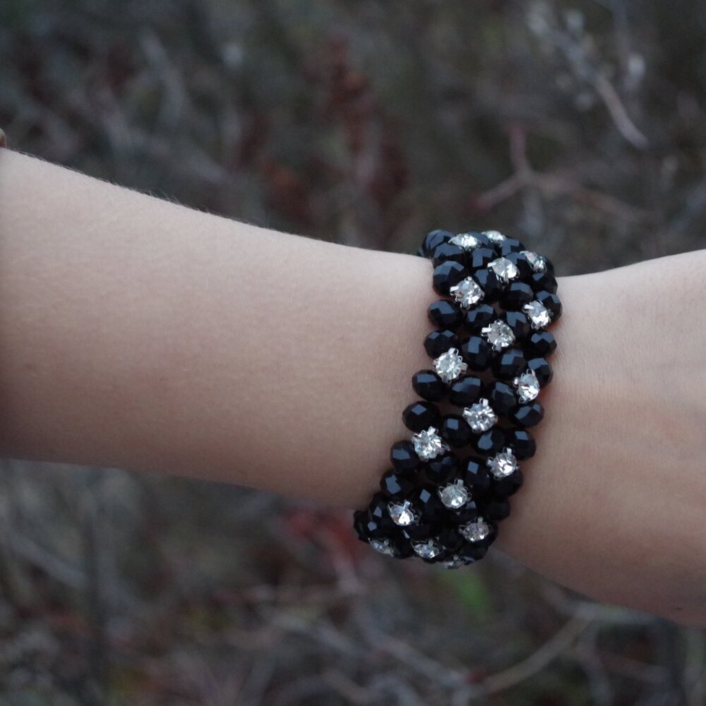 Ladies Black Jet Wedding Bracelet